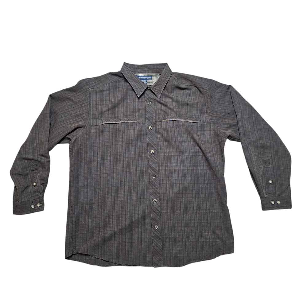 Exoff'icio Men's Brown- Button-Up Shirt 2XL